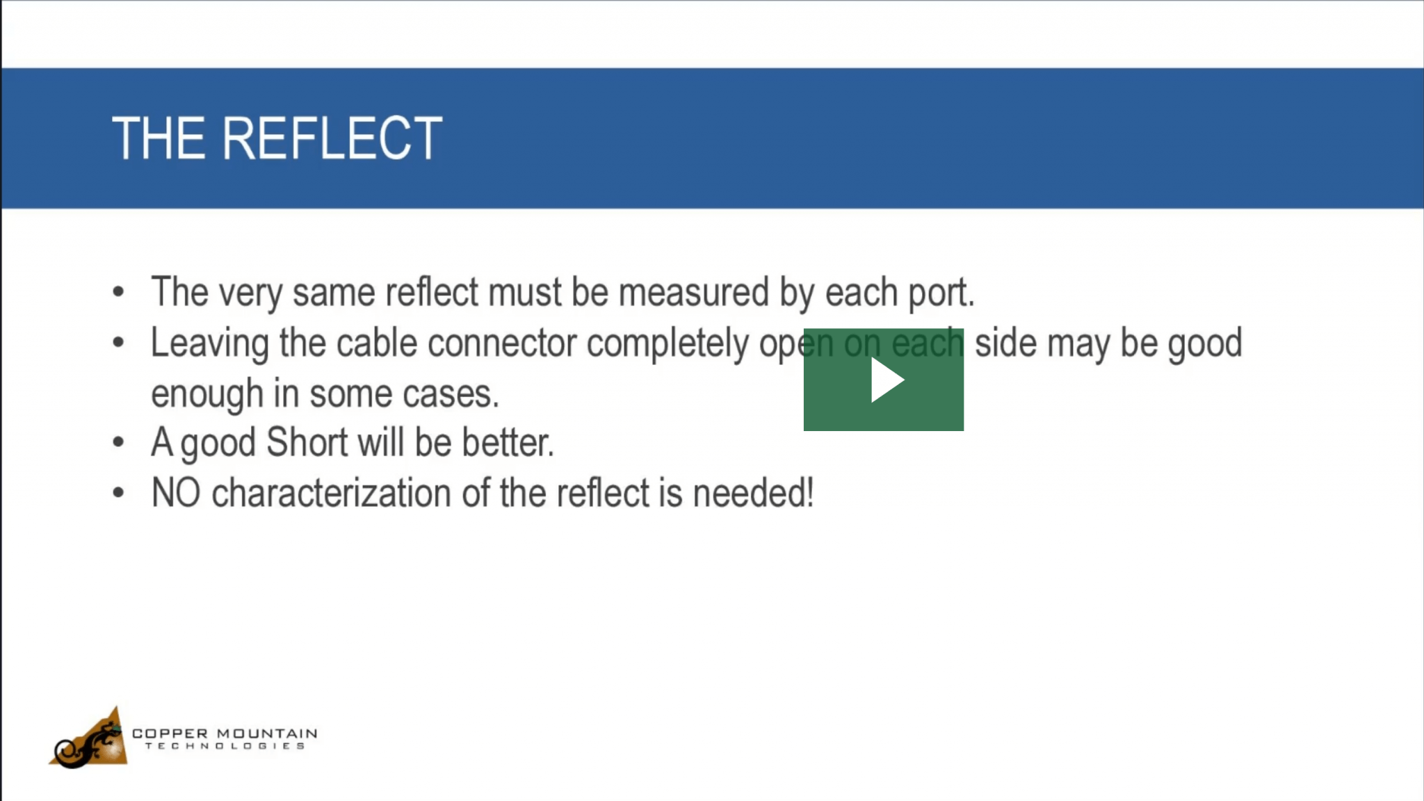 TRL calibration with a vector network analyzer video