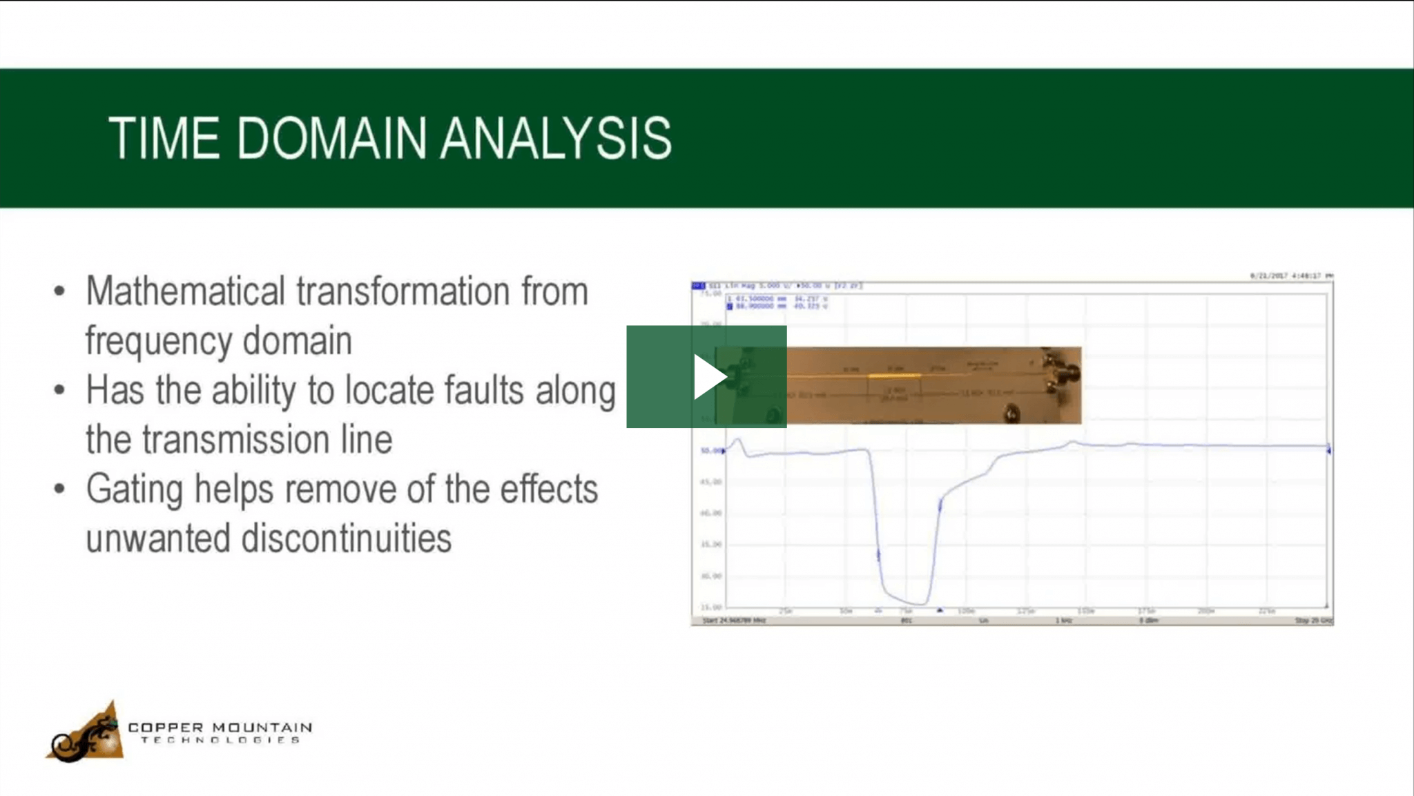 time domain analysis with a vna video